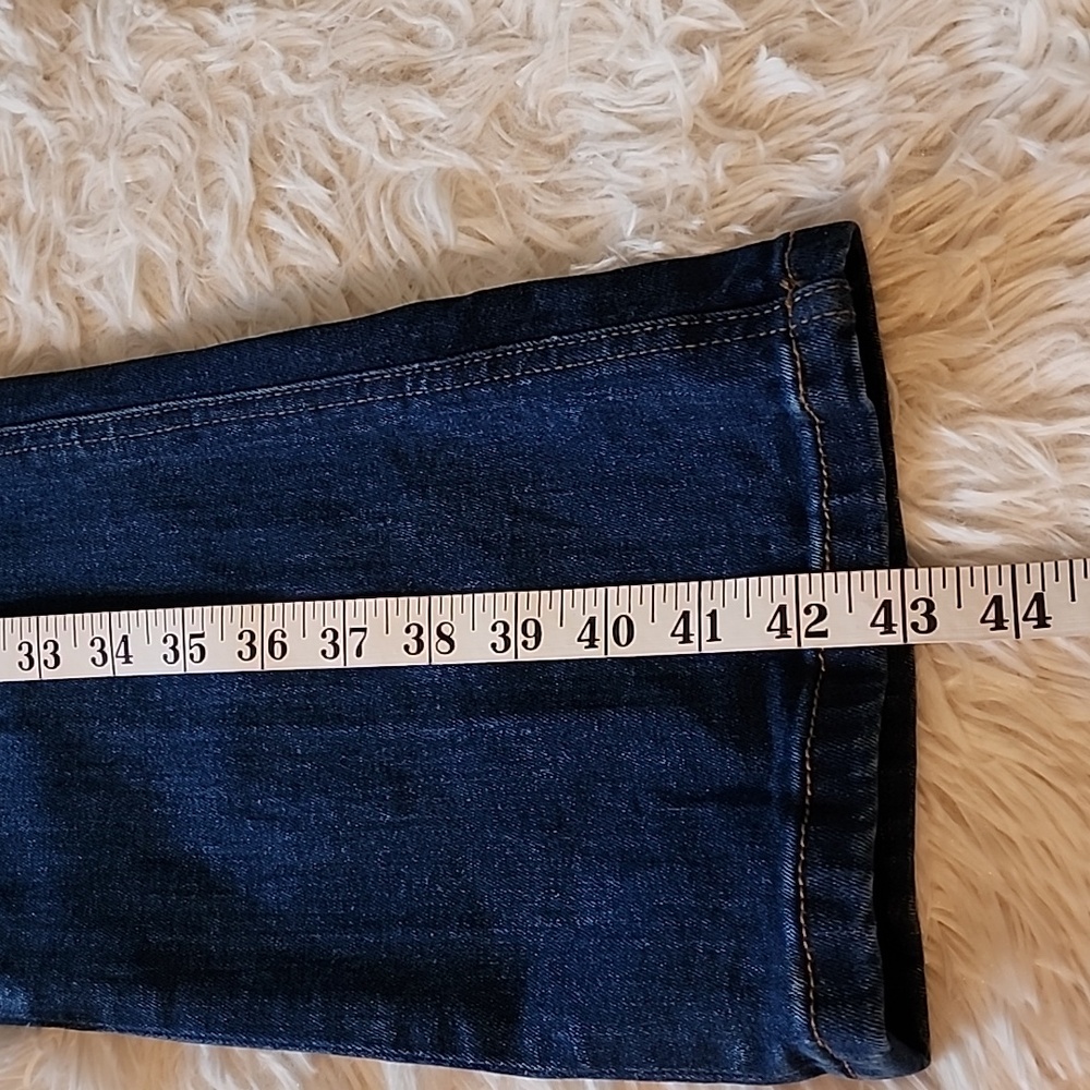 Zara Slim Fit Bootcut Mid Rise  Dark Blue Denim Jeans - Picture 7 of 11